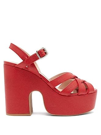 red flatform shoes