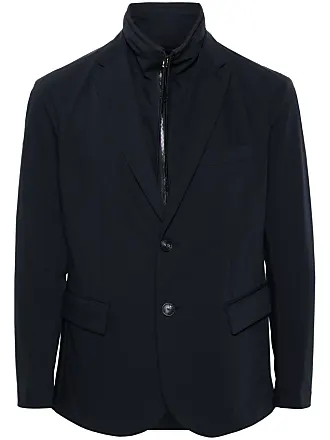 Giorgio Armani single-breasted piqué blazer - Blue