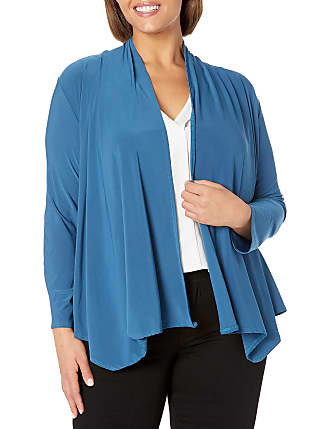 Women Ladies Hanky Hem Jersey Plus Size Long Sleeve Waterfall Open Cardigan  Top