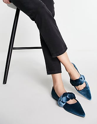 Donna Scarpe da Scarpe basse e piatte da Ballerine e scarpe basse Ballerine con punta a contrastoLanvin in Pelle di colore Blu 