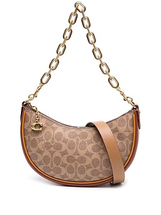 Coach Signature Monogram Shoulder Bag - Brown