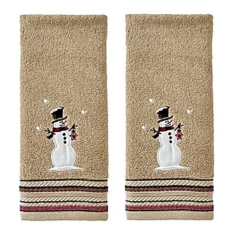 SKL Home by Saturday Knight Ltd. Rustic Plaid Snowman 2 Piece Hand Towel in Wheat