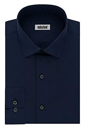 Kenneth Cole Reaction Mens Unlisted Dress Shirt Tall Solid Big Fit, Medium Blue, 18.5 Neck 34-35 Sleeve