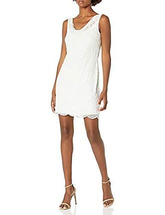 J Kara Womens Sleeveless Floral Short Dress, Ivory/Ivory, 14