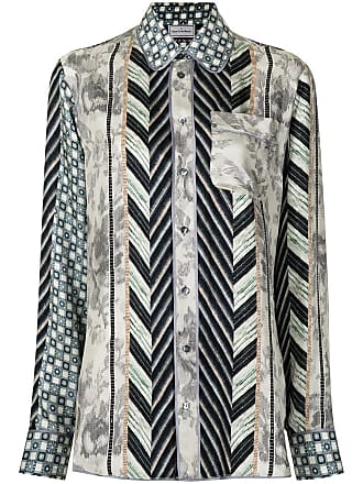 Pierre-Louis Mascia Aloe mix-print Silk Shirt - Neutrals