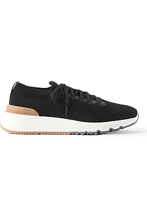 Brunello Cucinelli Beadembellished Nylon and Suede Sneakers - Women - Black Sneakers - IT36.5
