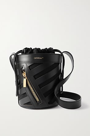 Off White Diag Cut-Out Leather Tote Bag - Black