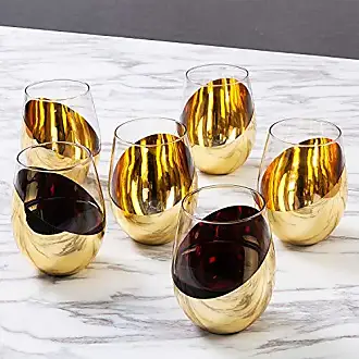 MyGift Modern Brass Stemless Wine Glasses, Set of 4, Size: One size, Gold