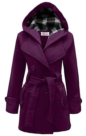 Ladies Womens Hooded Belted Trench Mac Fleece Jacket Coat Pkus & Big Sizes 4-22 