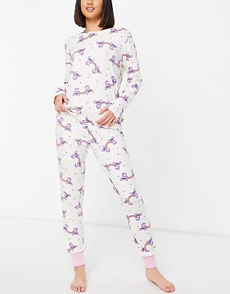 Short pyjama set in retro butterfly and floral print ASOS Damen Kleidung Nachtwäsche Schlafanzüge 