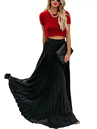 Onsoyours Gonna Plissettata da Donna a Vita Alta Elastica Gonna Lunga  Elegante A-Line Gonna Casual Stile Boho Vintage Tinta Unita Lunga Skirt A  Claretto S : : Moda