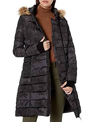Nanette Lepore womens Belted Puffer Coat With Faux Fur Collar