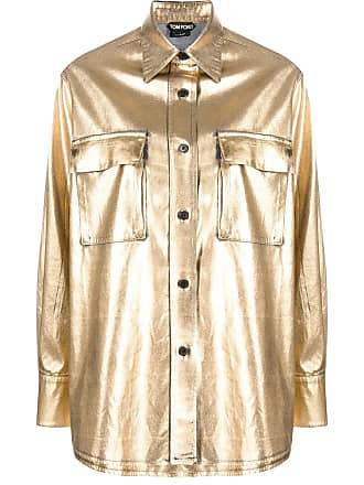 Tom Ford button-up denim shirt - women - Polyester/Cotton - 36 - Gold