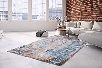 Teppich Modern Bunt Streifen Linien Kinderteppich Creme Beige Blau 80x150cm