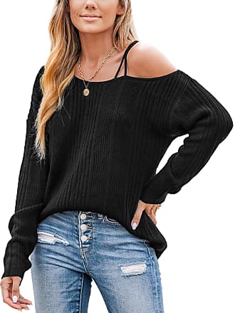 CUPSHE Women Sweater Round Neck Dropped Long Sleeves Animal