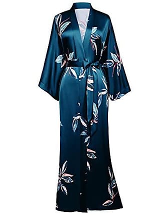 Damen Bekleidung Nachtwäsche Bade- Michelle Mason Seide Morgenmantel aus Seide in Blau und Hausmäntel Morgen 