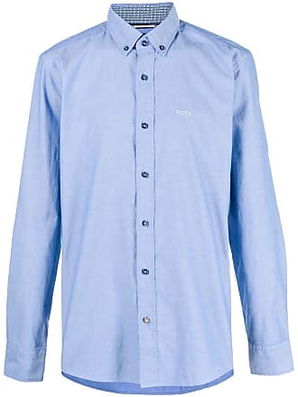 BOSS button-down long-sleeved shirt - men - Cotton - XXXXL - Blue