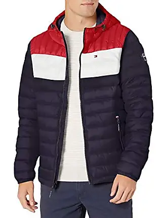 Tommy Hilfiger Colorblocked Hooded Puffer Jacket Red White Blue Men XXL NWT  $229