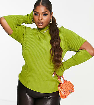 green polo neck top