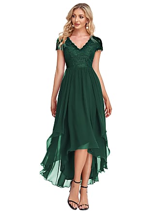 Womens Clothing Dresses Formal dresses and evening gowns Elizabeth K Chiffon Embellished V Neck A-line Gown in Light Green Green 