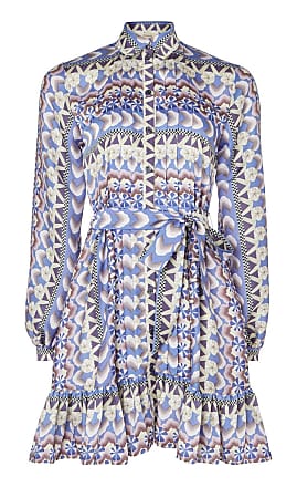 Temperley London Phlox Print Mini Dress Blue Iris Uk10 Us6