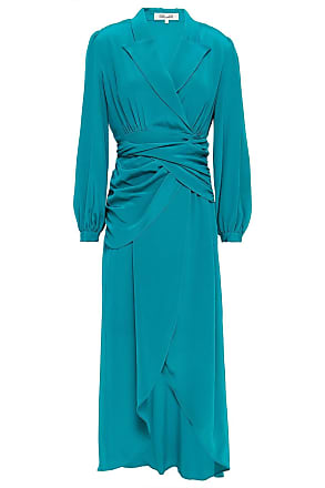 Diane Von Fürstenberg Stella wrap-effect silk crepe de chine midi dress - Blue - US 0