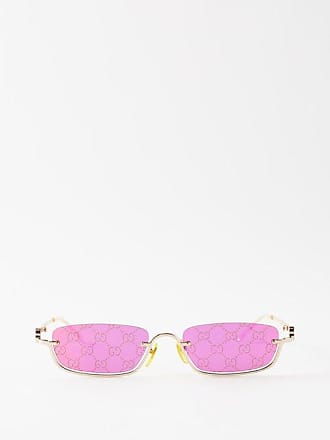 Gucci Chain Oversize Square Charm Sunglasses in Shiny Endura Gold