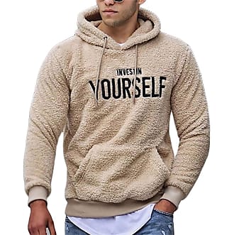 Felpa in Pile Uomo Invernale Pesante Caldo Pullover Peluche con