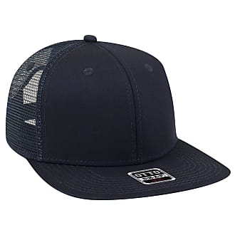 OTTO Square Flat Visor SNAP 6 Panel Mesh Back Trucker Snapback Hat - Navy