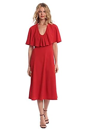 Donna Morgan Womens Capelet Midi Dress, Racing Red, 0