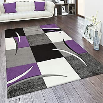 Teppich Kurzflorteppich Mit Modernem Design Grau Orange Violett 