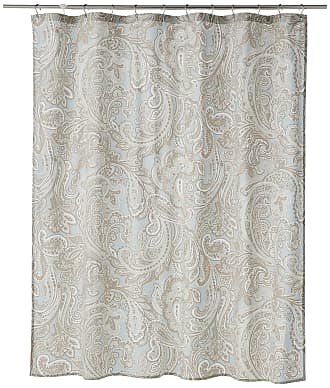 Madison Park Ronan Design Organic Cotton Fabric Long Shower Curtain, Paisley Classic Shower Curtains for Bathroom, 72 X 72, Blue