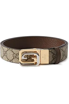 4cm Monogrammed Coated-Canvas Belt