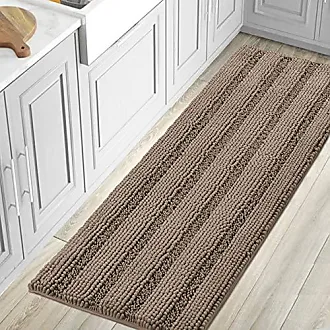 NICETOWN Taupe Bathroom Rugs and Mats Sets, Bath Mats, Slip-Resistant  Absorbent Soft Comfortable and Fluffy Chenille Toilet Rugs, Floor Mats Dry  Fast