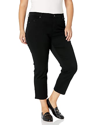 Gloria Vanderbilt Womens Amanda Taper Jeans, Black Rinse, 16 Short