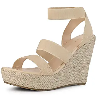 Allegra K Women's Strap Espadrilles Platform Slingback Wedges Sandals 