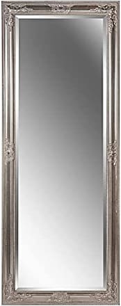 Spiegel Klassisch Deko Dekospiegel Modern Silber Grau 147,5x47,5cm 