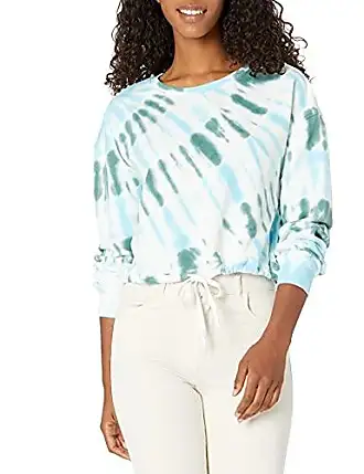 Lucky Brand Womens Sweatshirt XL Blue Tie Dye Cropped L/S Top Pullover  Shirt NWT 