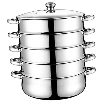 Steamer Basket 21cm Food Steaming Rack Steamer Insert for Meat Dim Sum Seafood, Silver