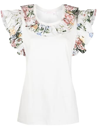 CHLOE GRAPHIC LOGO PARIS BEAUTIFUL Tiny FLOWER CHIC WHITE T-Shirt TOP M NWT  €390