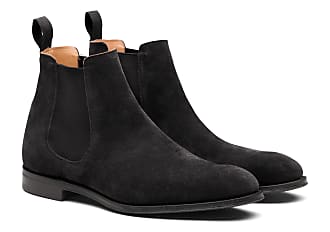 Queensberry London Mens Chelsea Boots Elastic Dealer Chelsea Work Office Closed Toe Cleated Brogue Cushioned Ankle Boots