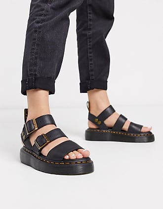 Martens Sandalen mit Plateausohle Modell Blaire Quad in Schwarz Martens Flache Schuhe Dr Damen Flache Schuhe Dr 