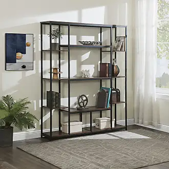 VECELO 3-Tier Bookcase,Small Storage Shelves,Industrial Shelving Unit for  Living Room,Bedroom,Classroom,Brown