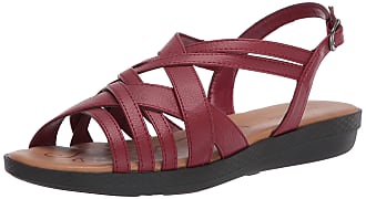 Easy Street womens Sandal,Red,6.5 XW US