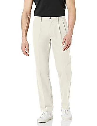 Essentials Homme Pantalon Chino Sans Pince Infroissable Coupe Ajustée 