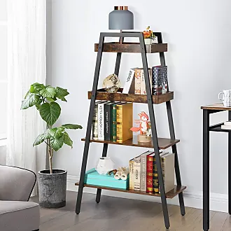 VECELO 3-Tier Bookcase,Small Storage Shelves,Industrial Shelving Unit for  Living Room,Bedroom,Classroom,Brown