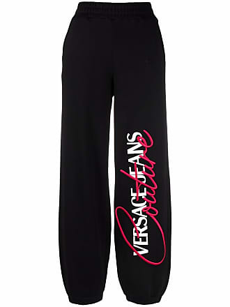 Versace Jeans Couture embroidered logo track pants - women - CottonCotton - L - Black