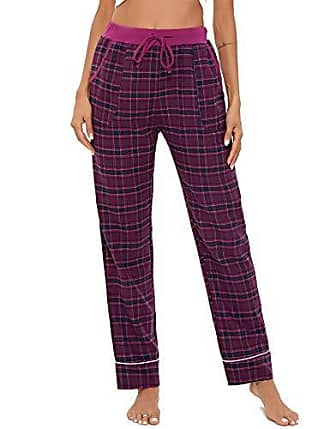 WEWINK CUKOO Pantalon de pyjama pour femme en coton avec poches 
