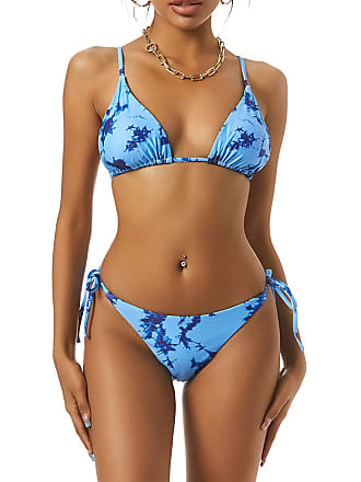 ZAFUL Womens Floral Ruffle High Cut Bikini Set Two Piece Swimsuit Swimsuit Beachwear 