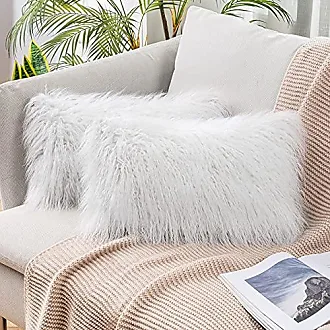 MIULEE Faux Fur Pillow Covers Luxury Fluffy Mongolian Series Style Throw  Pillow Case Decorative Fuzzy Cushion Cover for Christmas Sofa Bedroom Car